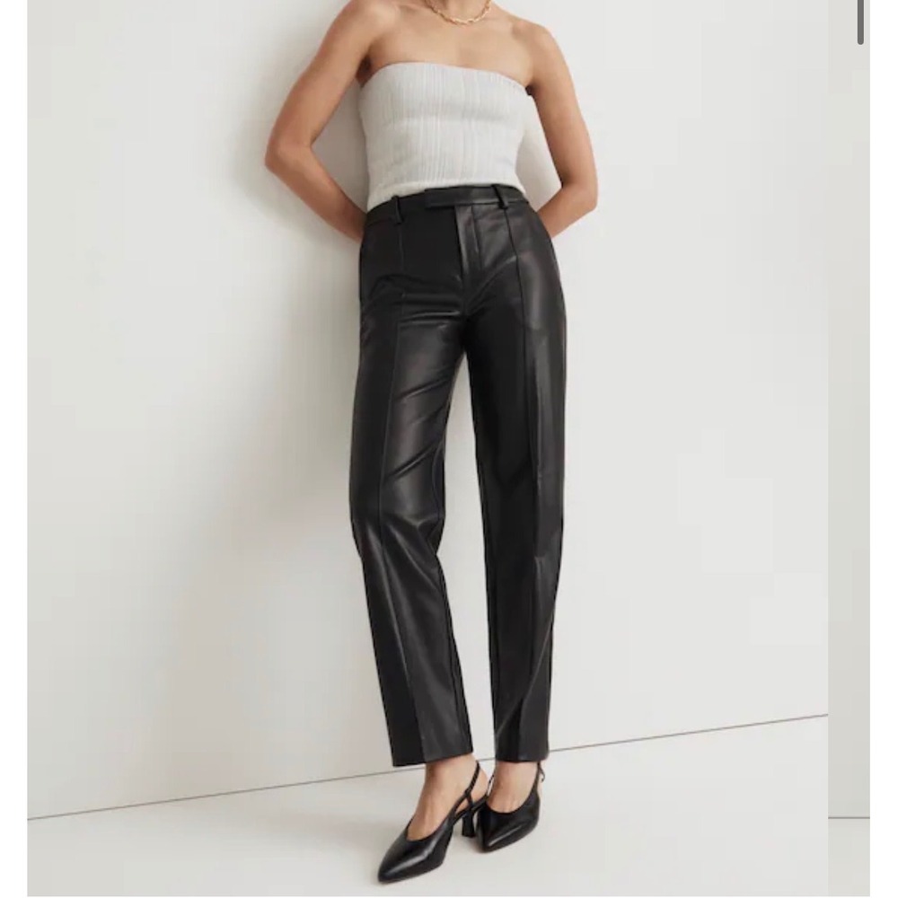 Madewell x Aimee Song Slim Tapered Pants in Faux Leather‎ 10
